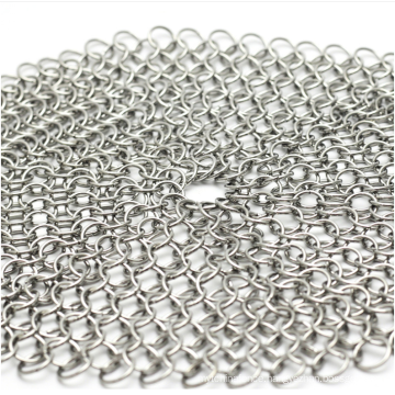 316 Stainless Steel Single Ring Mesh Chainmail Scrubber For Pot Cleaning